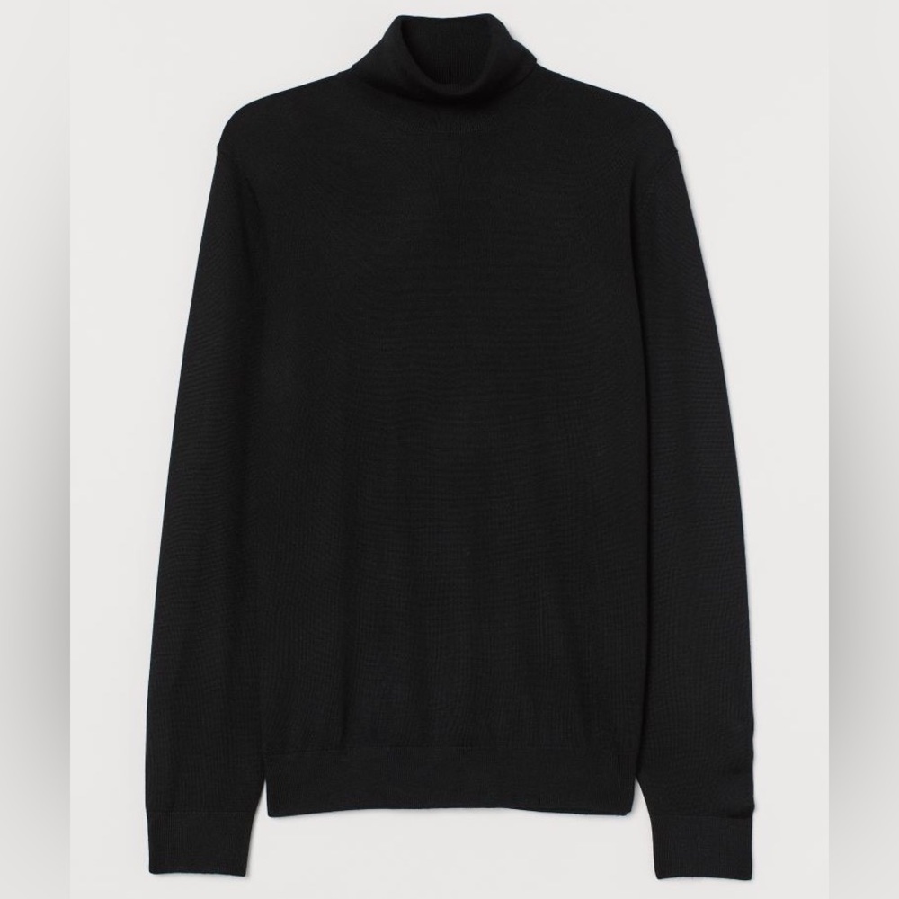 Mens Black Turtle Neck Sweater